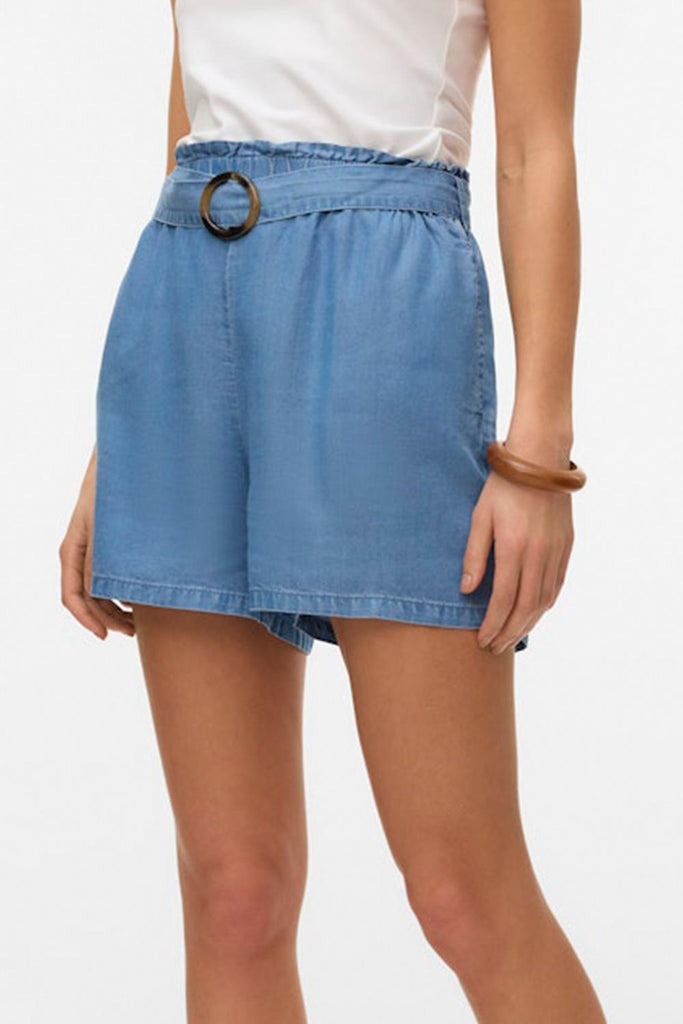 VERO MODA VMFLEUR HW PAPERBAG BELT TENCEL SHORTS