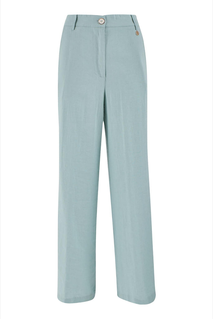 YES ZEE PANTALONE DONNA IN MISTO LINO