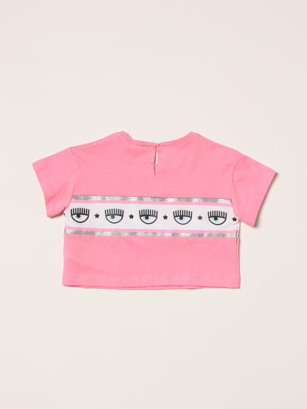CHIARA FERRAGNI T-SHIRT CROPPED MAXILOGOM