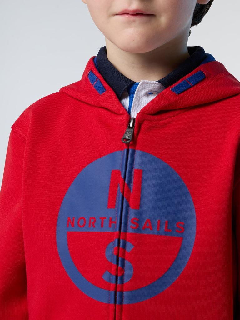 NORTH SAILS HOODED FULL ZIP SWEATHIRT W/GRAPHIC