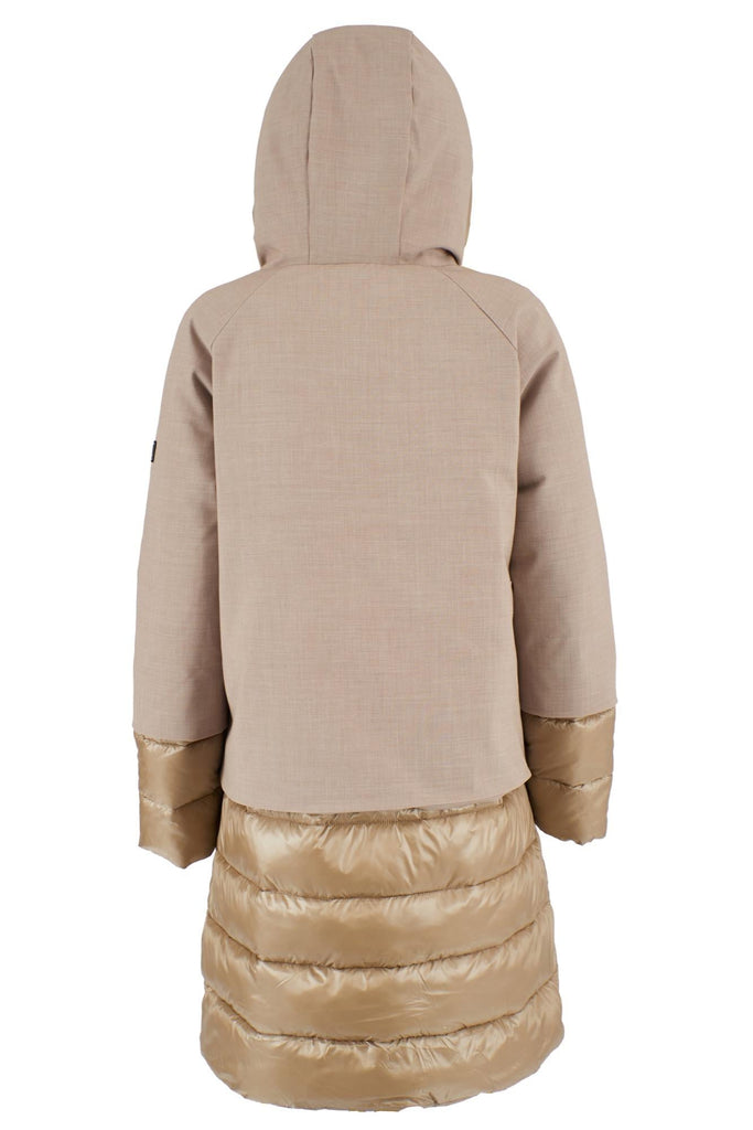 YES ZEE CAPPOTTO DONNA LUNGO CON INSERTI IN NYLON