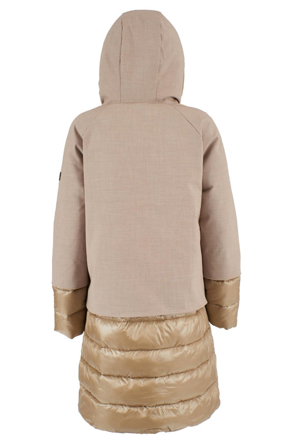 YES ZEE CAPPOTTO DONNA LUNGO CON INSERTI IN NYLON