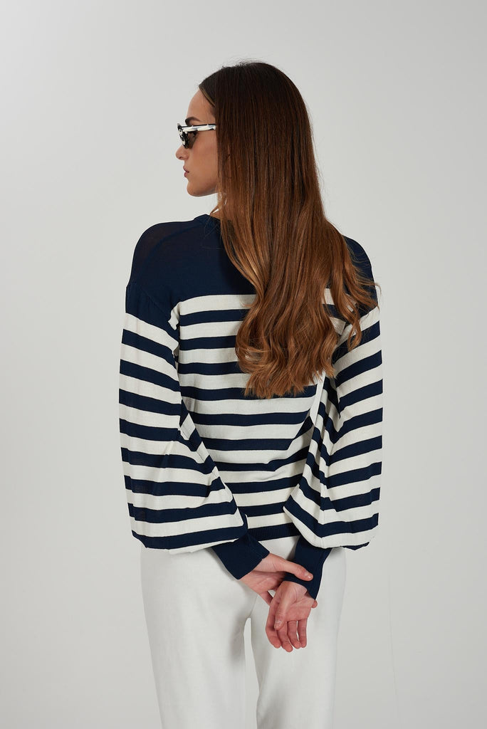 YES ZEE MAGLIA DONNA GIROCOLLO CON POLSO A SBUFFO