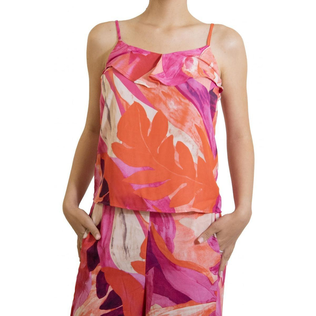 ONLY ONLALMA LIFE POLY FRILL SINGLET AOP