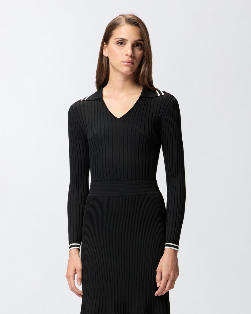 PINKO LINOSA POLO RIBBED VISCOSA STR