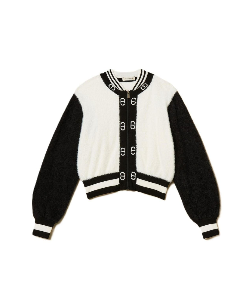 TWINSET CARDIGAN A BOMBER IN MAGLIA