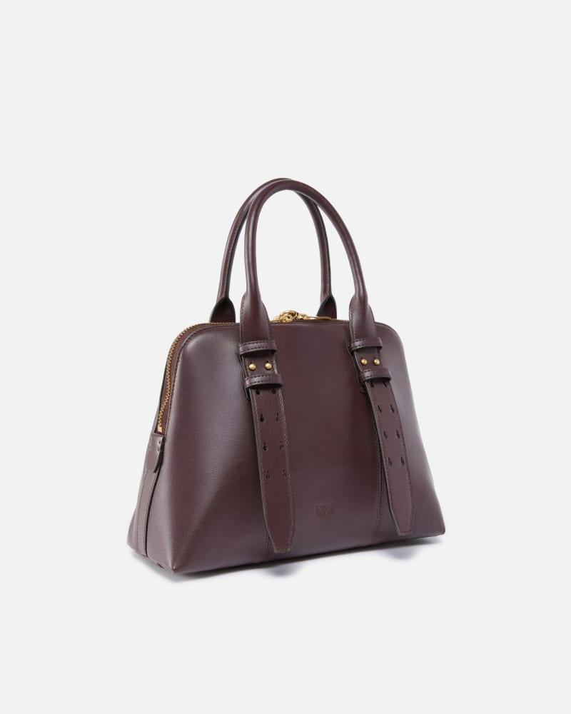 PINKO BOWLING BAG MEDIUM VITELLO MOR