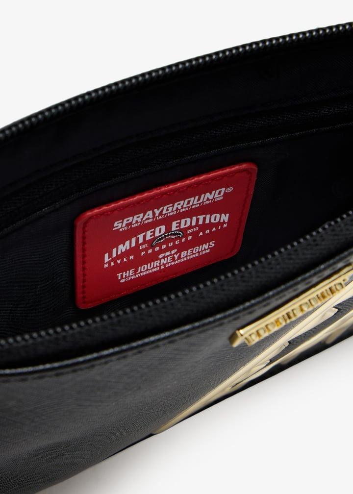 SPRAYGROUND GOLD AND DANGEROUS CROSSOVER CLUTCH