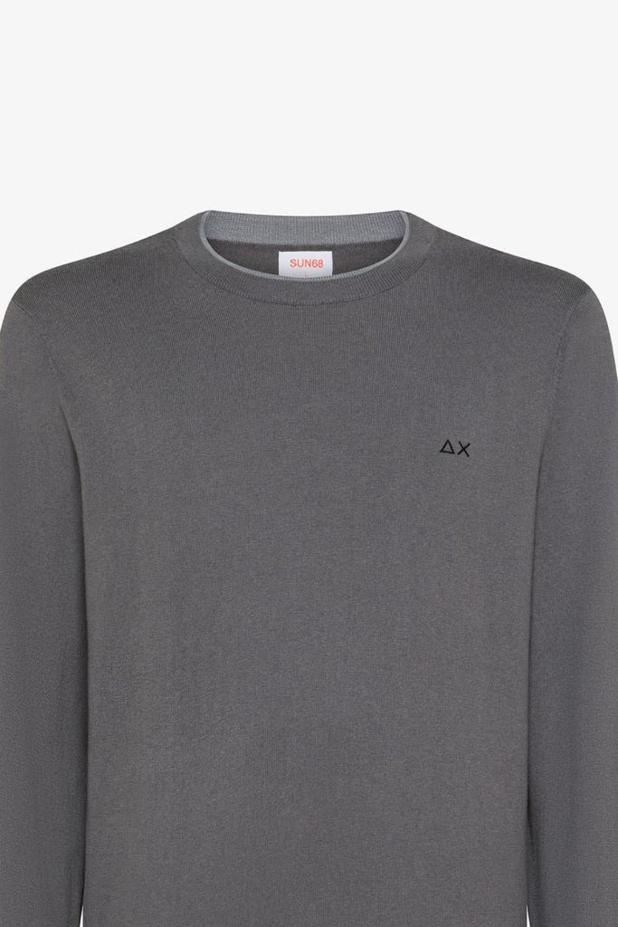 SUN68 ROUND SWEATER DOUBLE RIB L/S