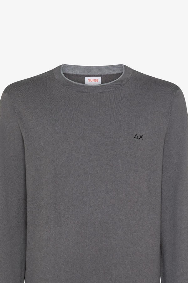 SUN68 ROUND SWEATER DOUBLE RIB L/S