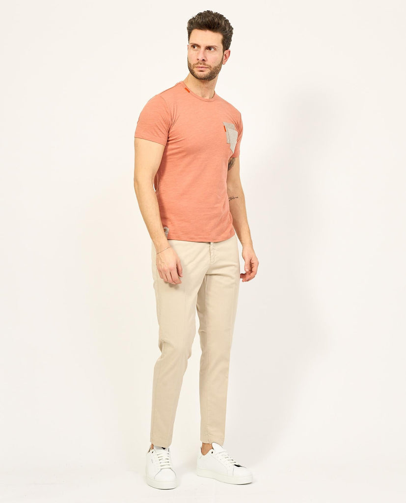 YES ZEE T-SHIRT UOMO GIROCOLLO, M/C, TASCA APPLICATA