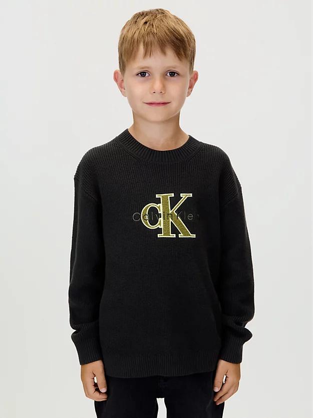 CALVIN KLEIN JEANS TOWELLING CK STITCH SWEATER