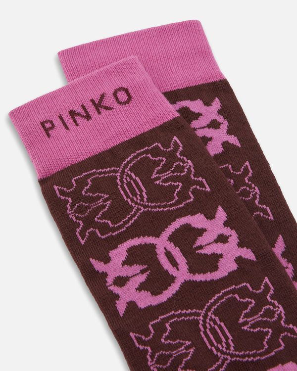 PINKO MONACO CALZINO JACQUARD LOGO