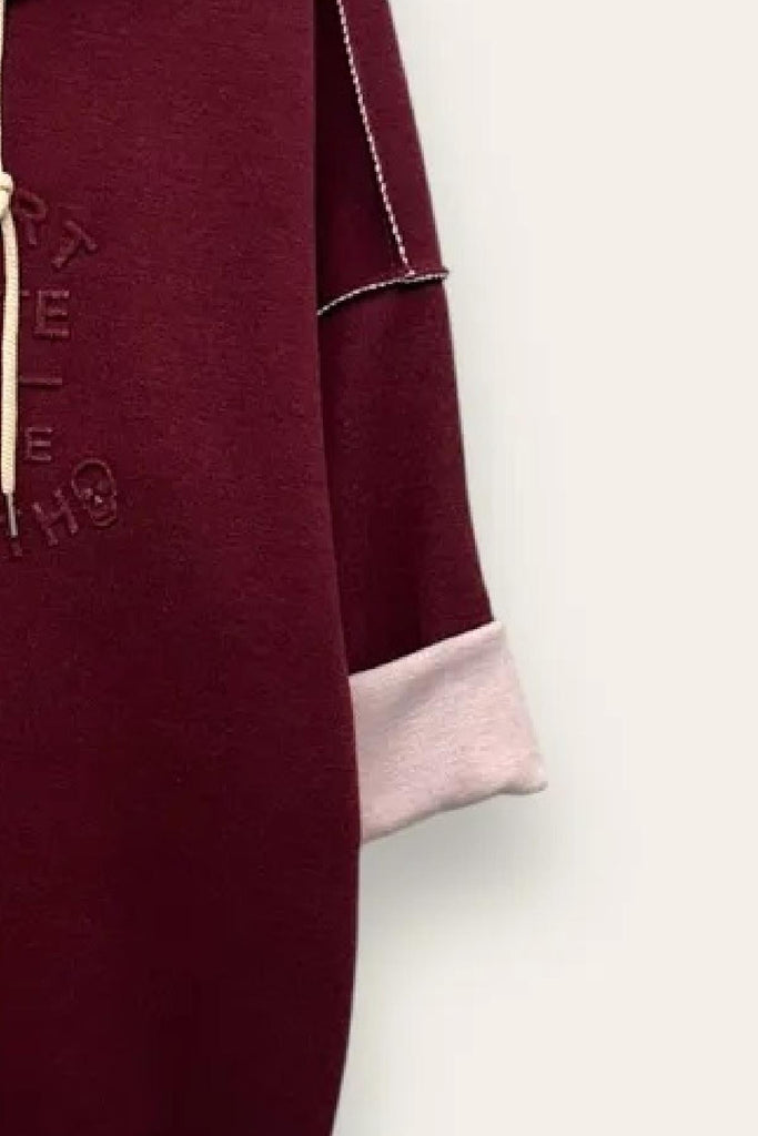 LOVEme Felpa over in maglia scritta in rilievo e cappuccio