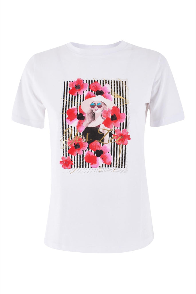 YES ZEE T-SHIRT DONNA CORTA, GIROCOLLO, M/C