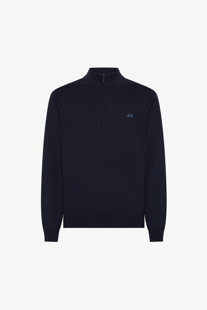 SUN68 HALF ZIP SWEATER BASIC L/S