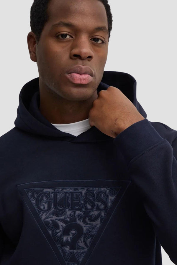 GUESS EMBROIDERED TRIANGLE HOODIE SW