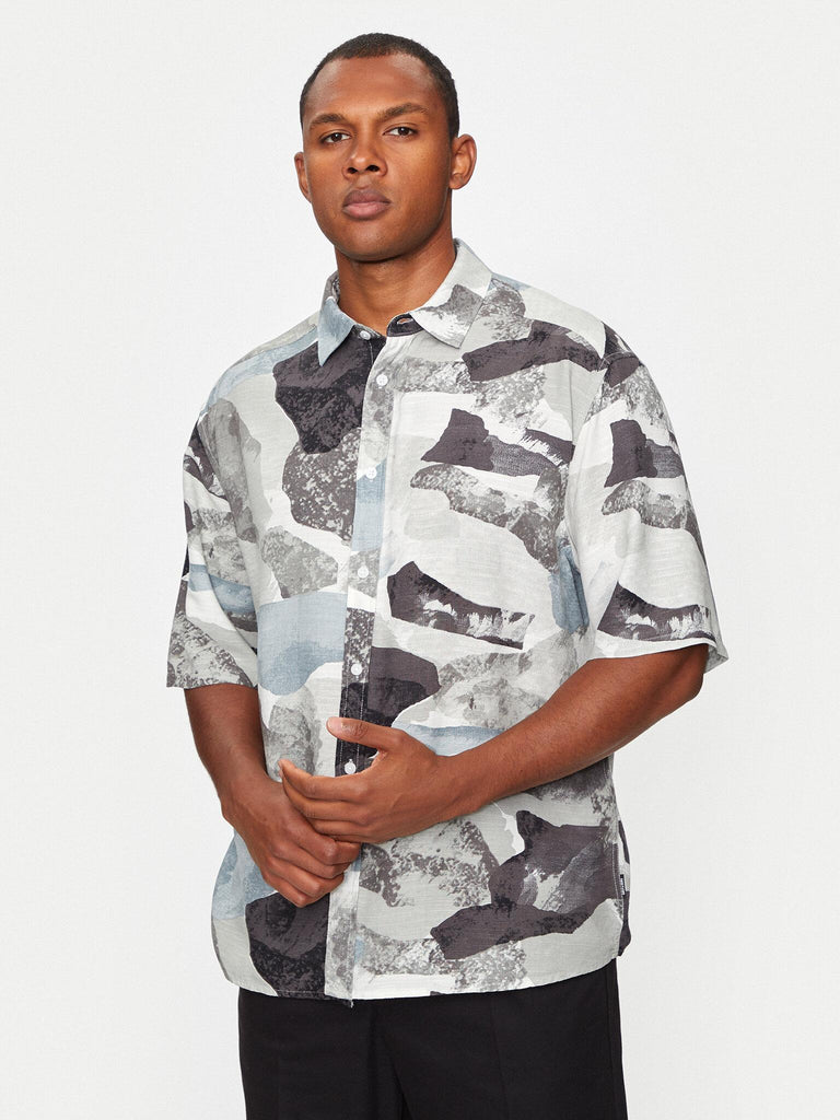 ONLY&SONS ONSBUD LIFE SS RLX AOP LINEN SHIRT NOOS