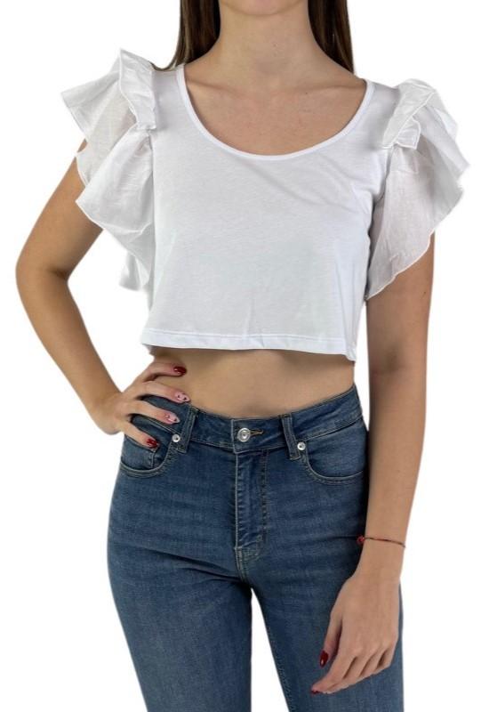 MARKUP T-SHIRT IN JERSEY CON ROUCHES