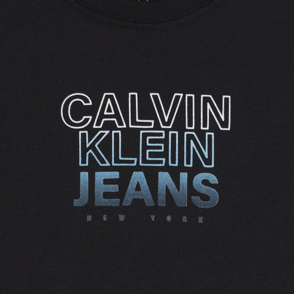 CALVIN KLEIN JEANS GRADIENT FLOCK LOGO SS T-SHIRT