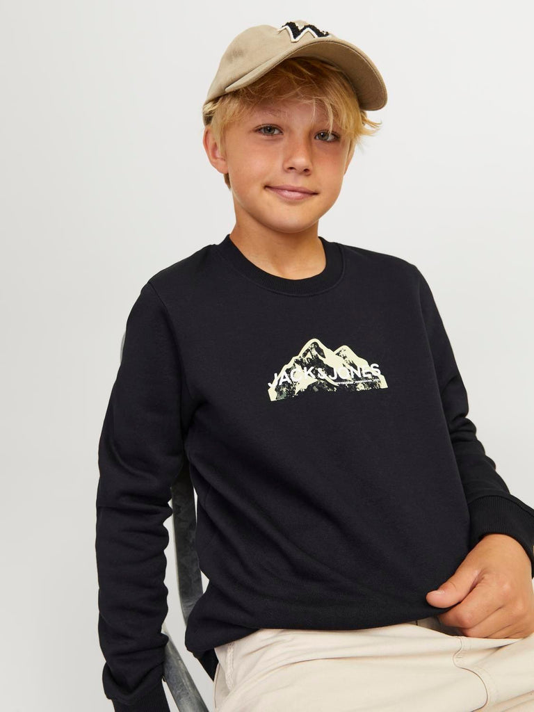 JACK JONES KIDS JCOMOUNTAIN LOGO SWEAT CREW NECK SN JNR