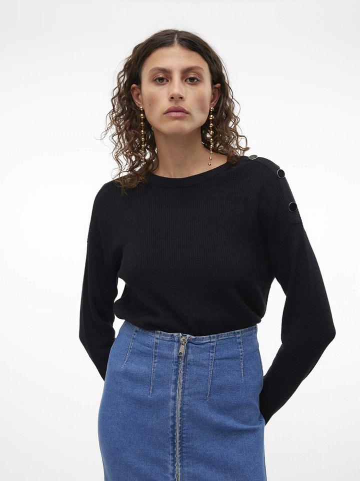 VERO MODA VMNEWLEXSUN LS O-NECK BUTTON PULLOVER GA