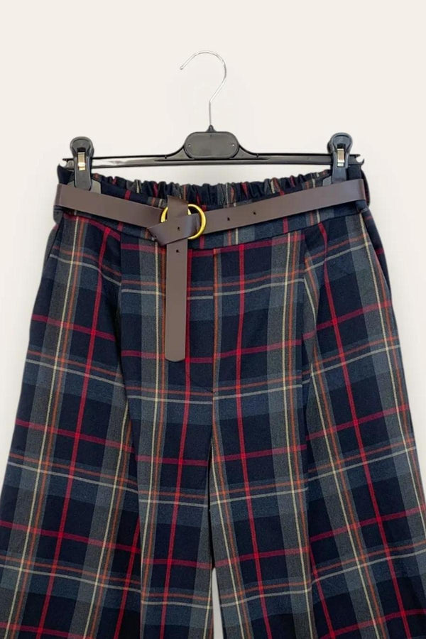 LOVEme Bermuda tartan sotto ginocchio  con elastico retro vita