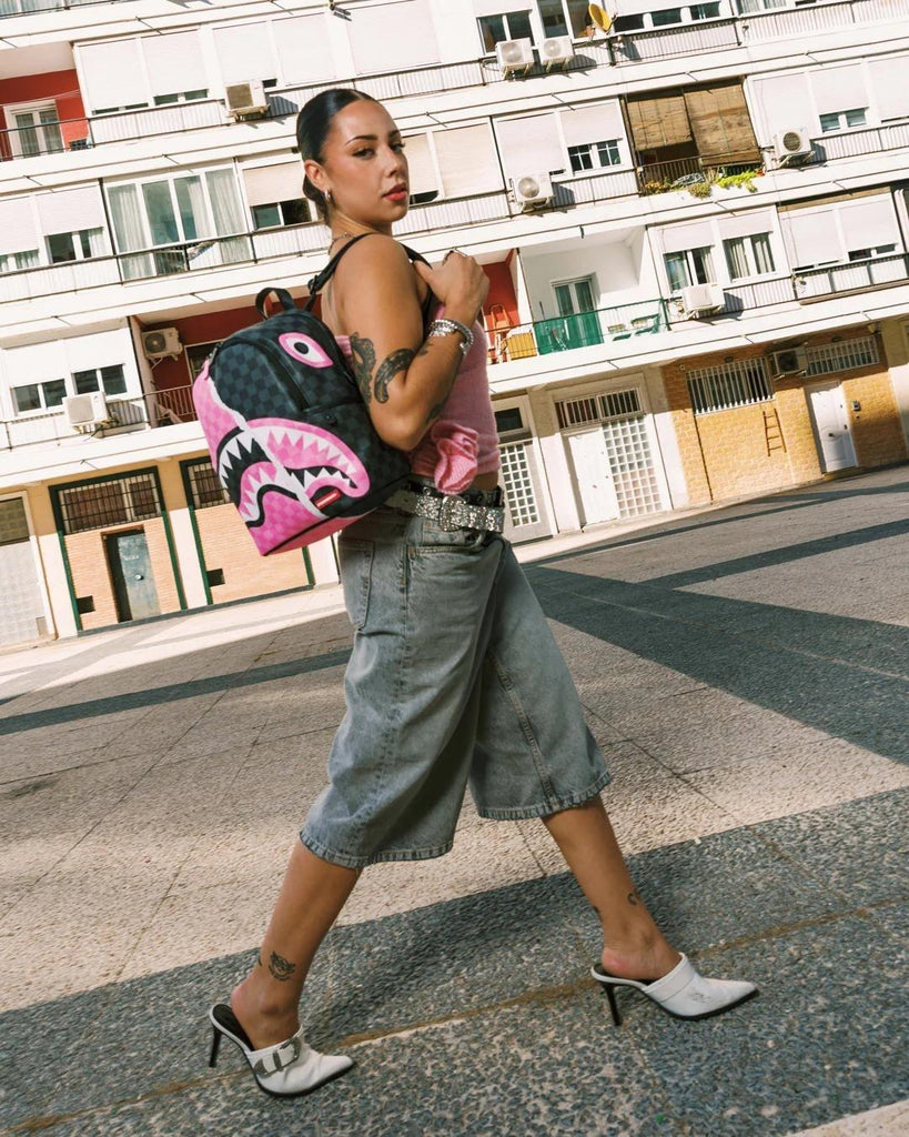 SPRAYGROUND PINK AND BLACK TEAR SIP SAVAGE BACKPACK