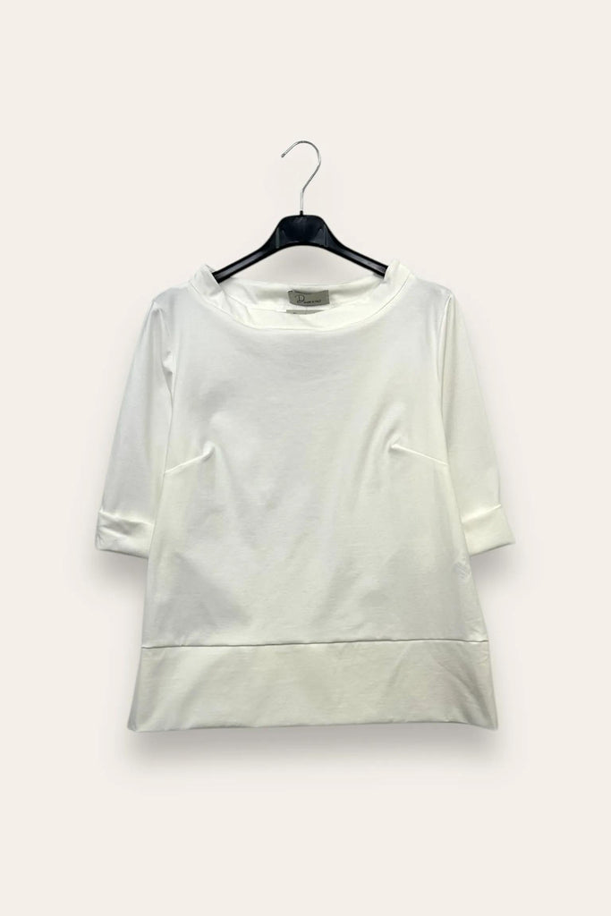 LOVEme Blusa girocollo punto milano, spacchi ai lati