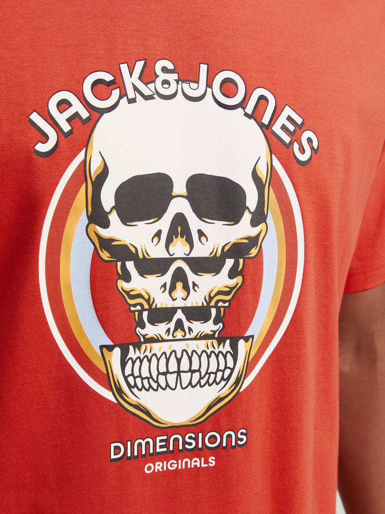 JACK AND JONES JORANATOMY SKULL TEE SS CREW NECK SN