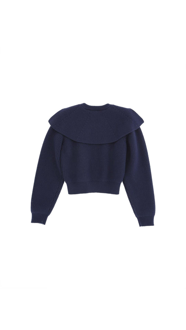PINKO GIROCOLLO TRICOT CON BAVERO E RICAMO LOGO
