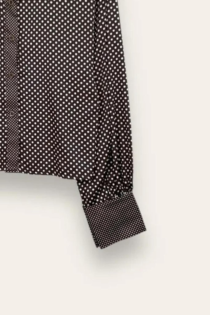 LOVEme Camicia crop a pois con profilo a pois più piccolo