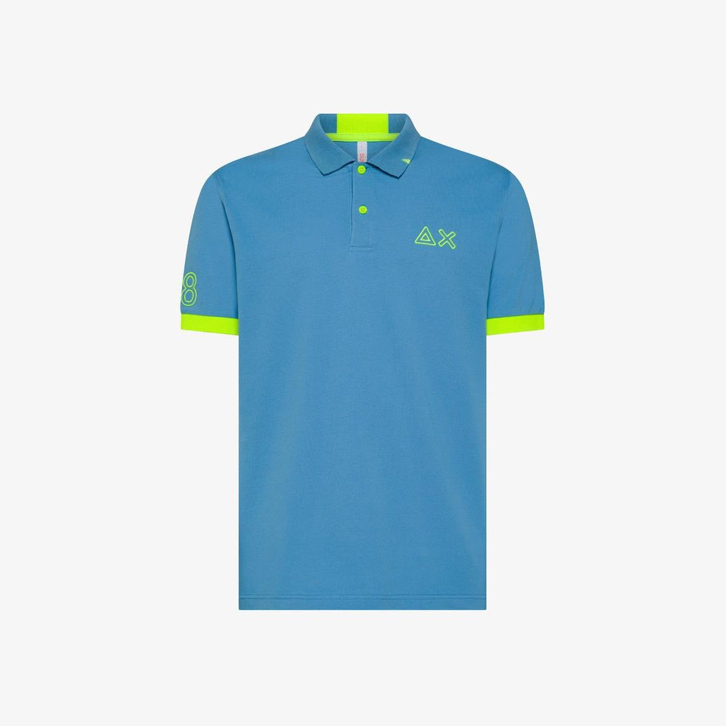 SUN68 POLO LOGO FLUO S/S