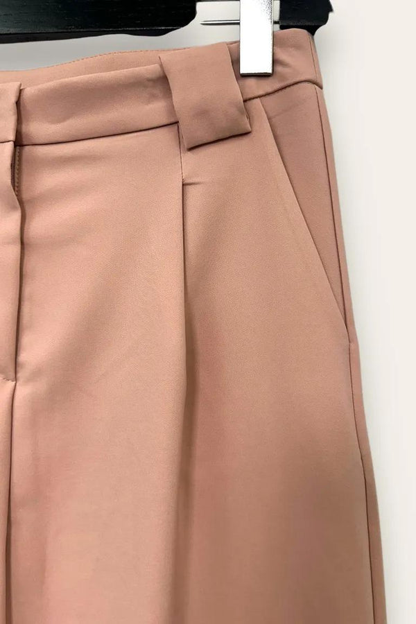 LOVEme Pantalone a palazzo con pinces, zip e gancetto