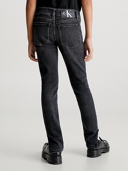 CALVIN KLEIN JEANS SKINNY MR SLIT OPTIC BLACK