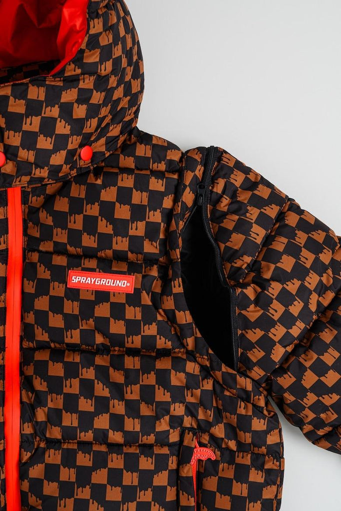 SPRAYGROUND DRIP CHECK DETACH SLEEVE DOWN JKT J