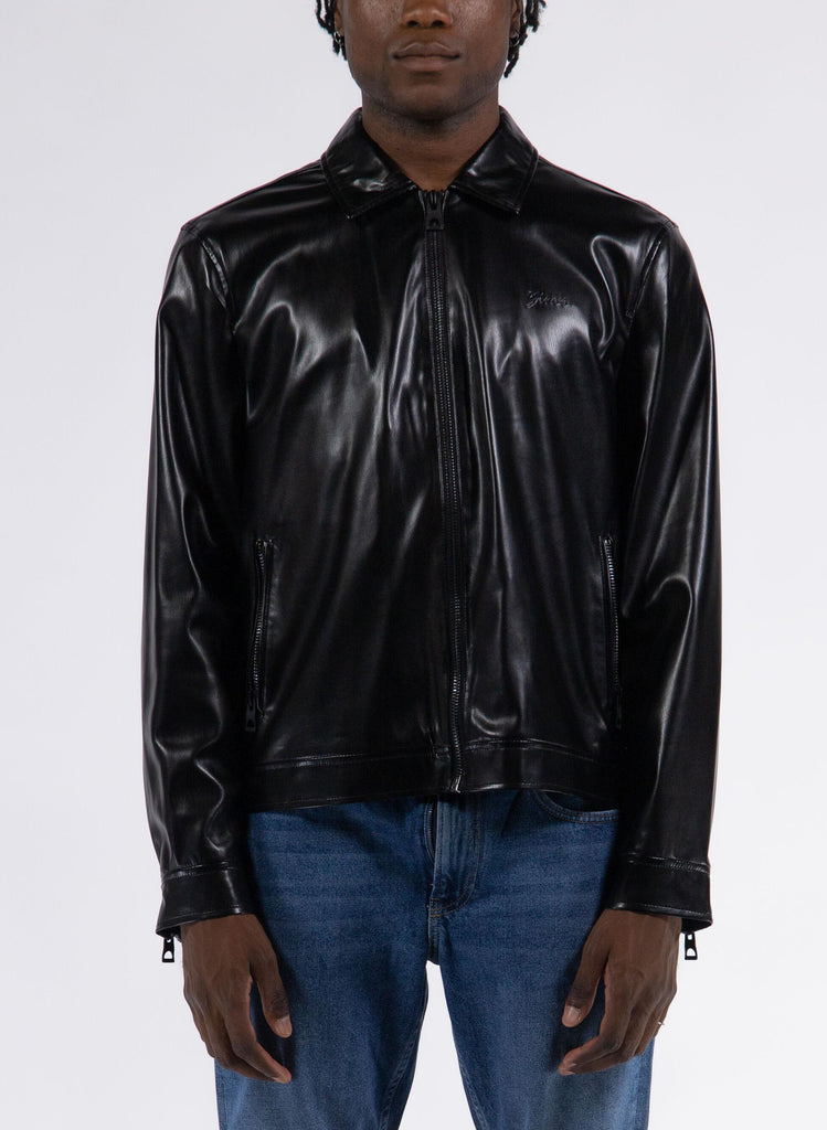 GUESS DISTRICT FAUX LTHR ZIP JKT