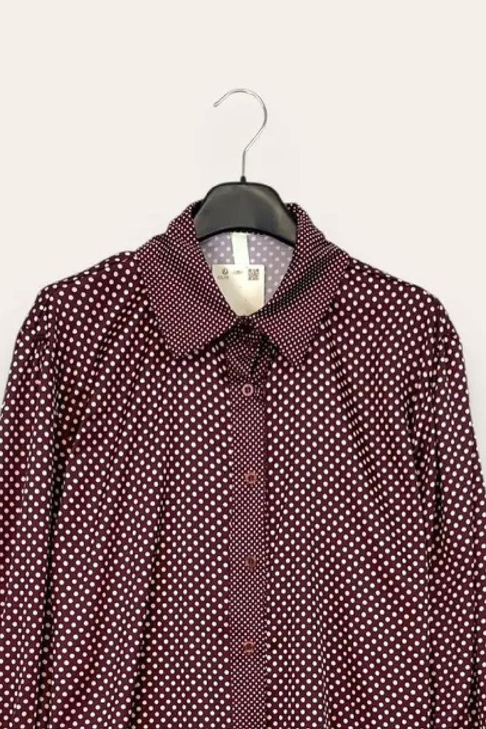 LOVEme Camicia crop a pois con profilo a pois più piccolo