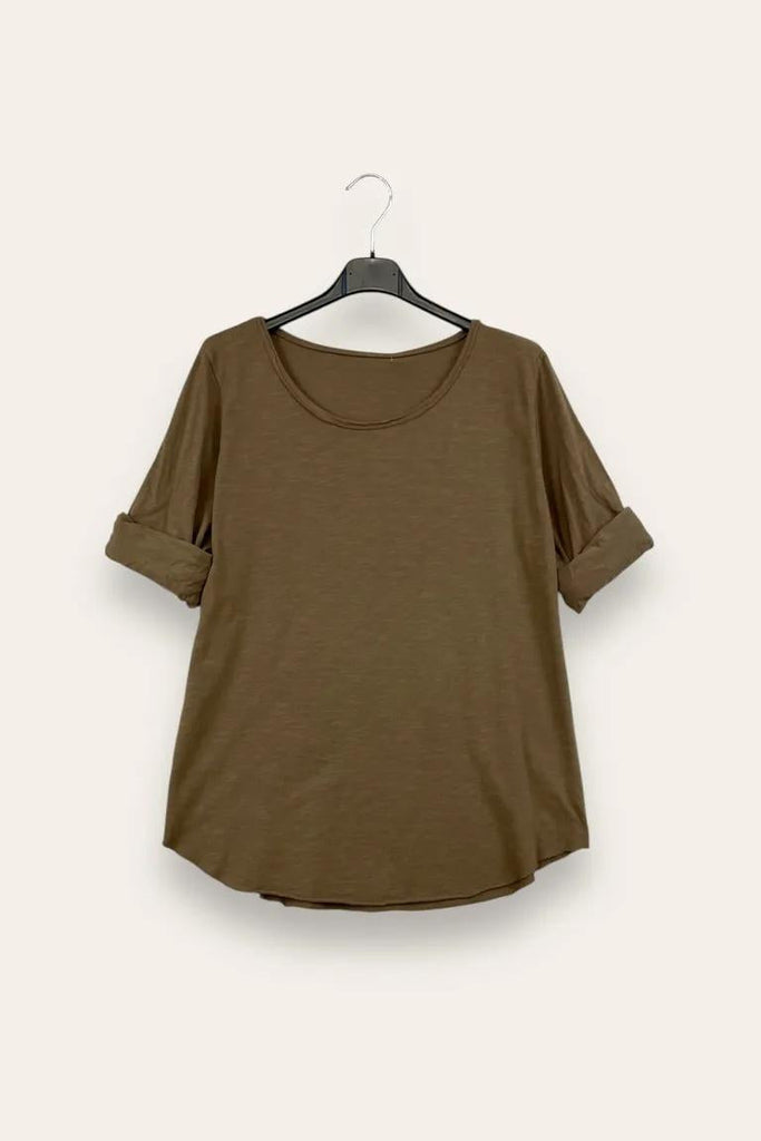 LOVEme Maglietta basica girocollo in cotone, manica lunga