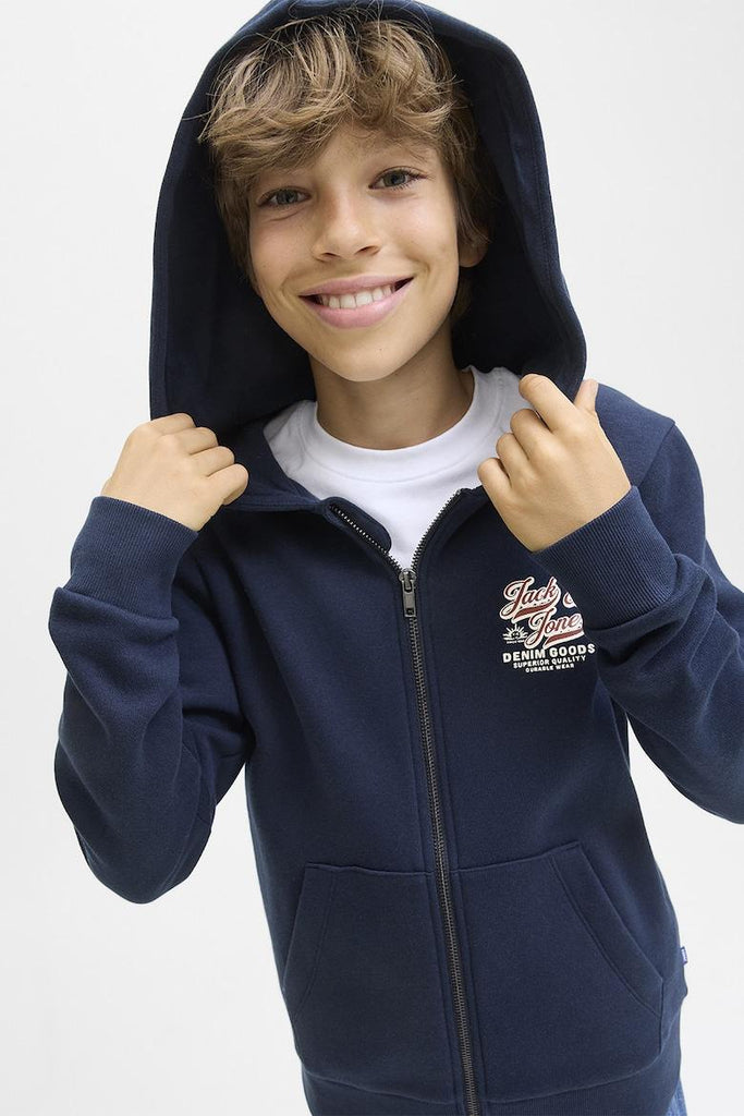 JACK JONES KIDS JJELOGO SWEAT ZIPHOOD 2COL NOOS JNR
