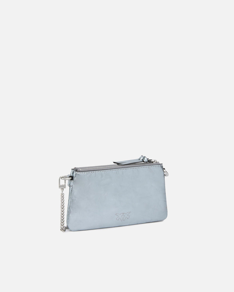 PINKO DOUBLE MINI USED METALLIC LEAT