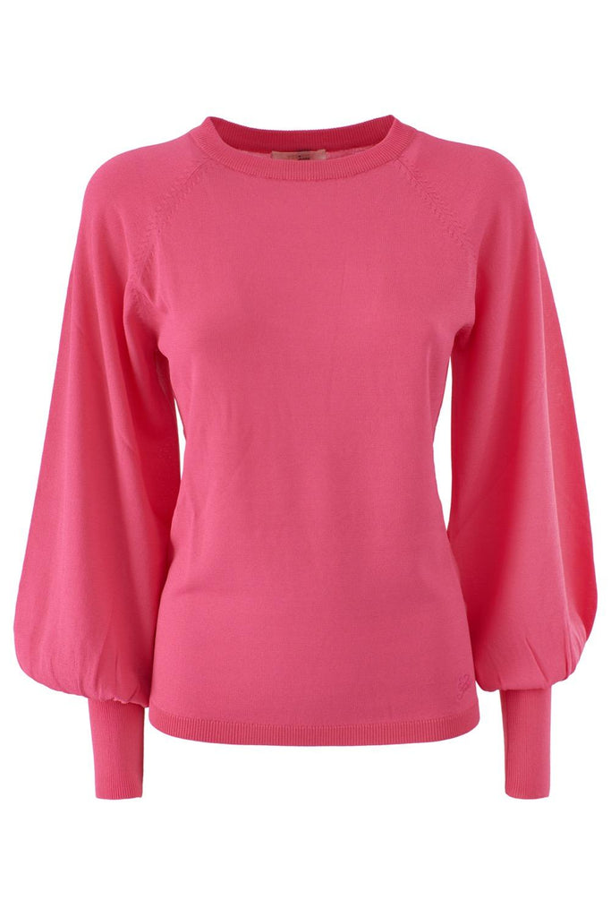 YES ZEE MAGLIA DONNA GIROCOLLO CON POLSO A SBUFFO