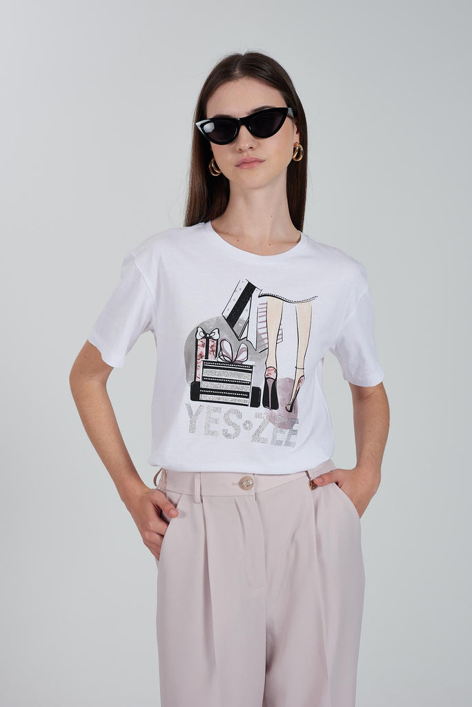 YES ZEE T-SHIRT DONNA GIROCOLLO, M/C
