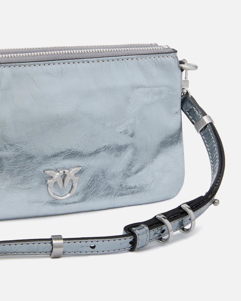 PINKO DOUBLE MINI USED METALLIC LEAT