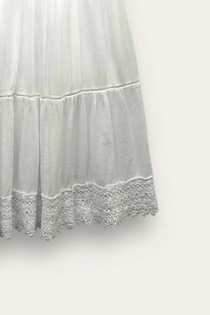 LOVEme Gonna a balze in mussola di cotone con pizzo al fondo