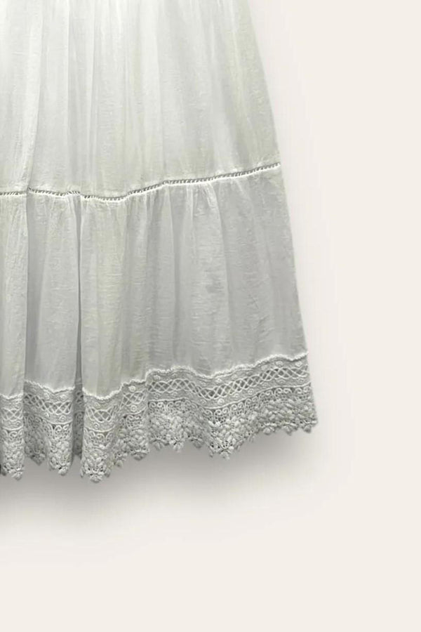 LOVEme Gonna a balze in mussola di cotone con pizzo al fondo