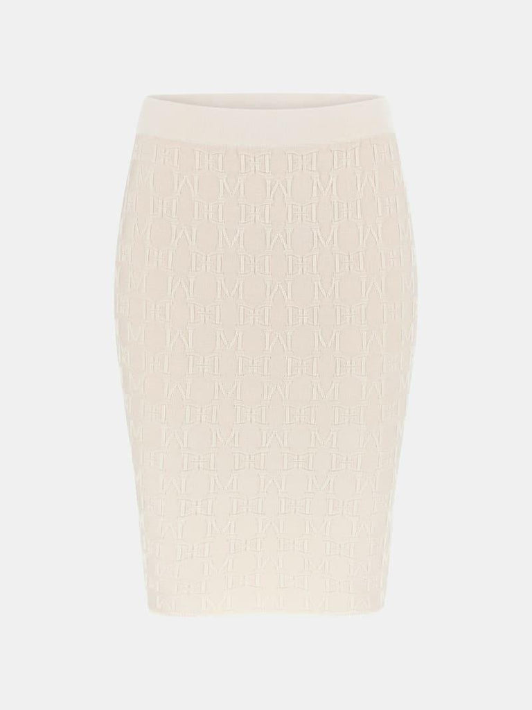 GUESS MARCIANO MARTI ALLOVER LOGO PENCIL SKIR
