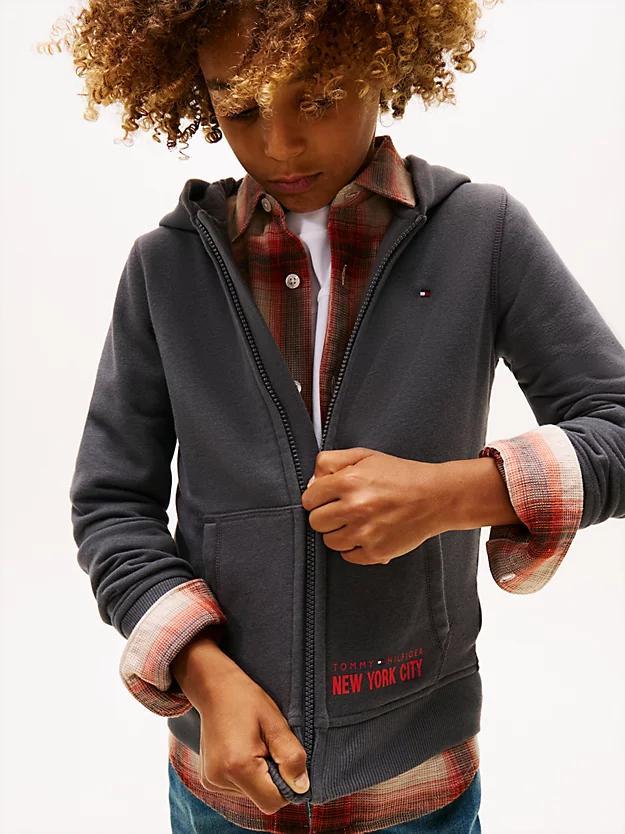 TOMMY HILFIGER NYC PRINT ZIPTHROUGH HOODIE