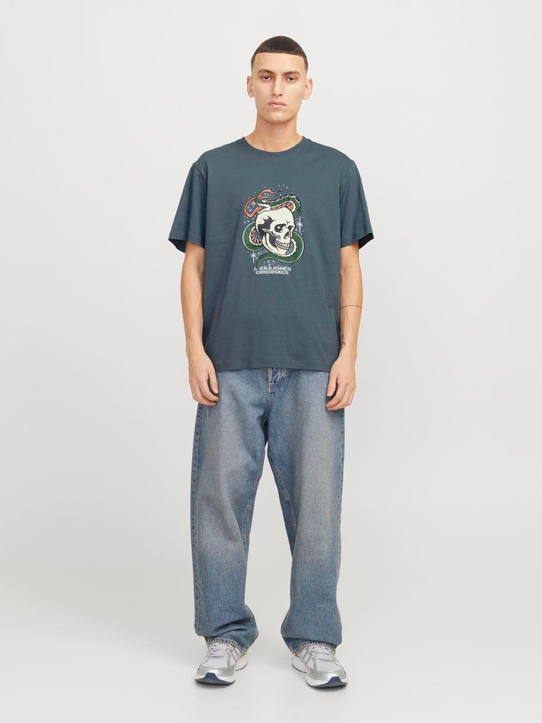 JACK AND JONES JORANATOMY SKULL TEE SS CREW NECK SN