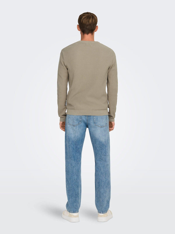 ONLY&SONS ONSTONY DS 12 LS WAFFLE CREW KNIT NOOS